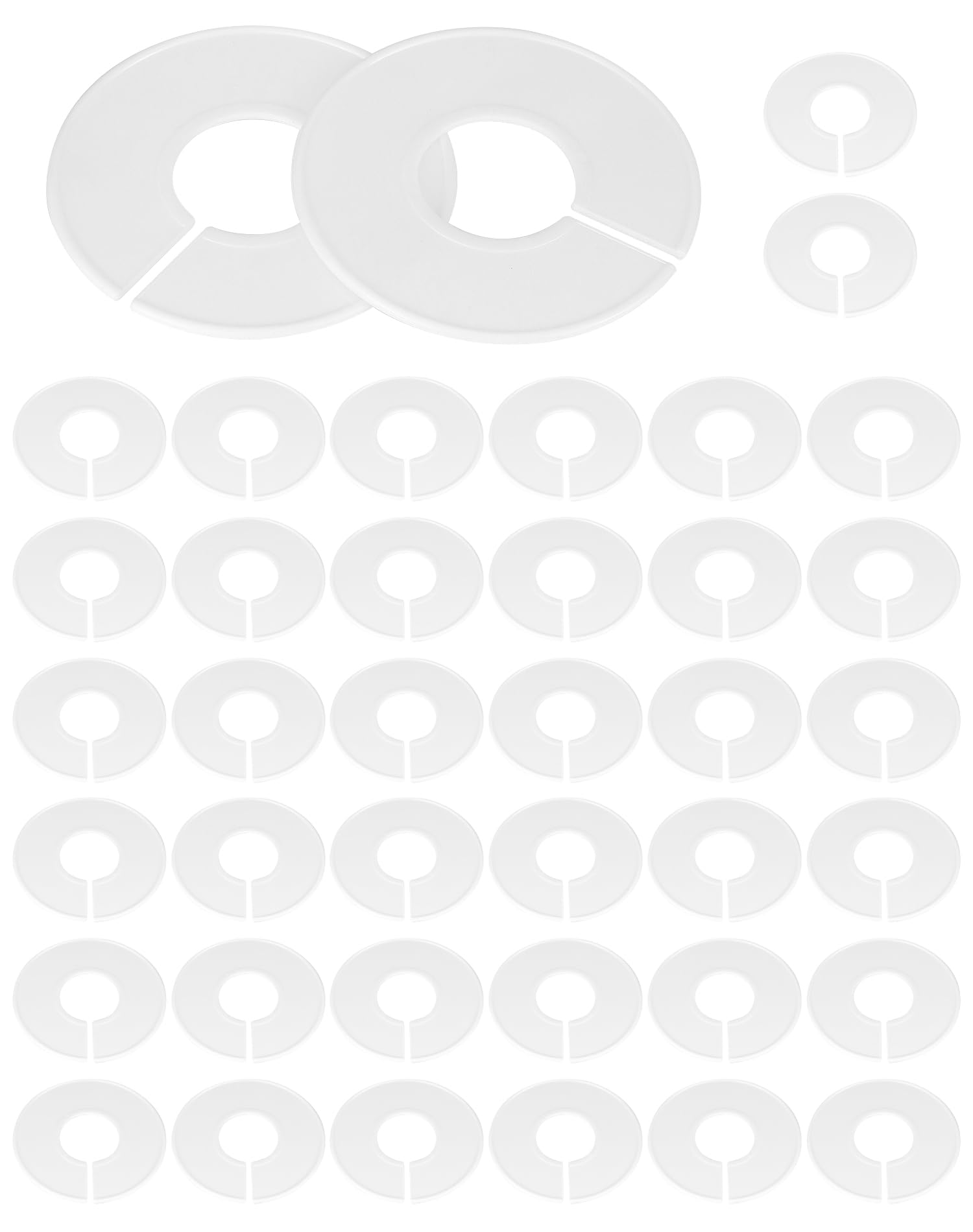 QWORK® 40 Pack White Plastic Clothing Size Divider, Closet Rack Dividers, for Sorting Clothes Size, Color, Reusable