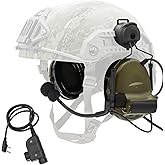 TSVISIONCORE COMTA 2 Helmet-Type Tactical Headset with U94 PTT 2pin，Noise Canceling Headphones，for Airsoft Hunting Shooting