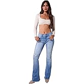 YMI Womens YMI Jeans Junior Wannabettabut High Rise Super Flare Denim Jeans