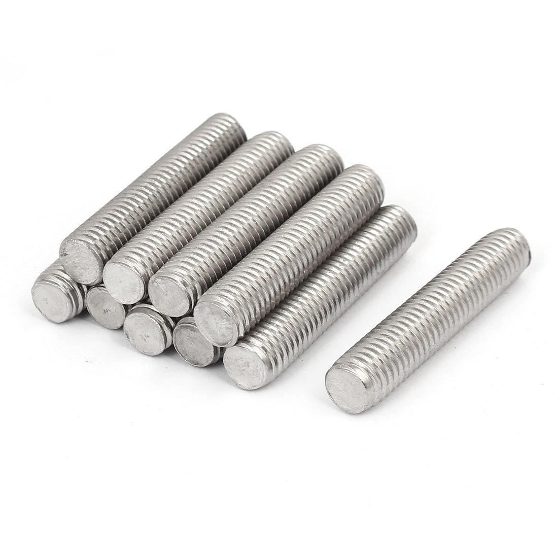 Sourcingmap M10 x 50mm 304 Stainless Steel Fully Threaded Rods Bar Studs Fasteners 10 Pcs