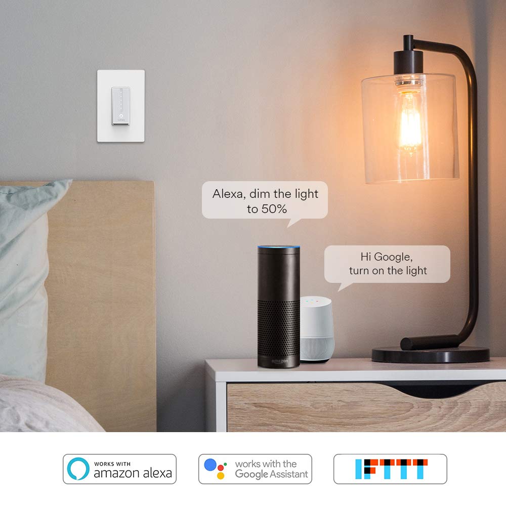 Lumary L-DS100 Dimmer Smart Light Switch with Wifi and Voice Control, Compatible with Alexa, Google Assistant, IFTTT (No Hub required)