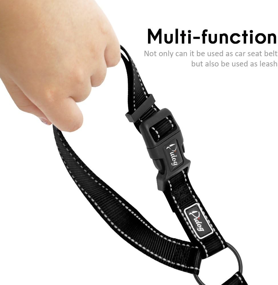 Didog Dog Vehicle Car Seat Belt Harness for Car Travel, Adjustable Dog Leashes Fit Small Medium Large Dogs, Black : Pet Supplies