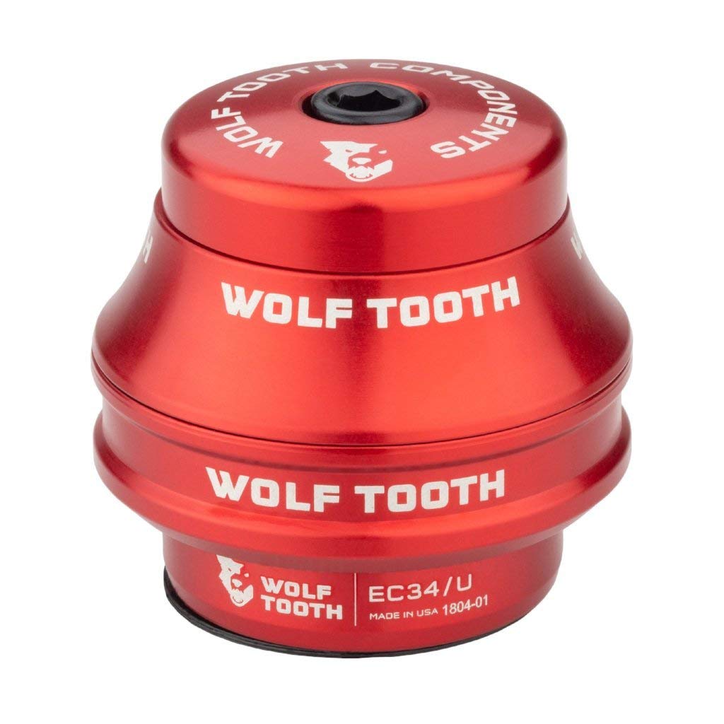 Wolf Tooth | Precision EC Premium headsets | External Cup EC34 15mm | Red | Lightweight Aluminium Headset Stainless Steel Bearings Wide Colour Range — image 1