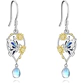 POPLYKE Butterfly Earrings for Women Sterling Silver Sunflower Dangle Earrings Jewelry Gifts