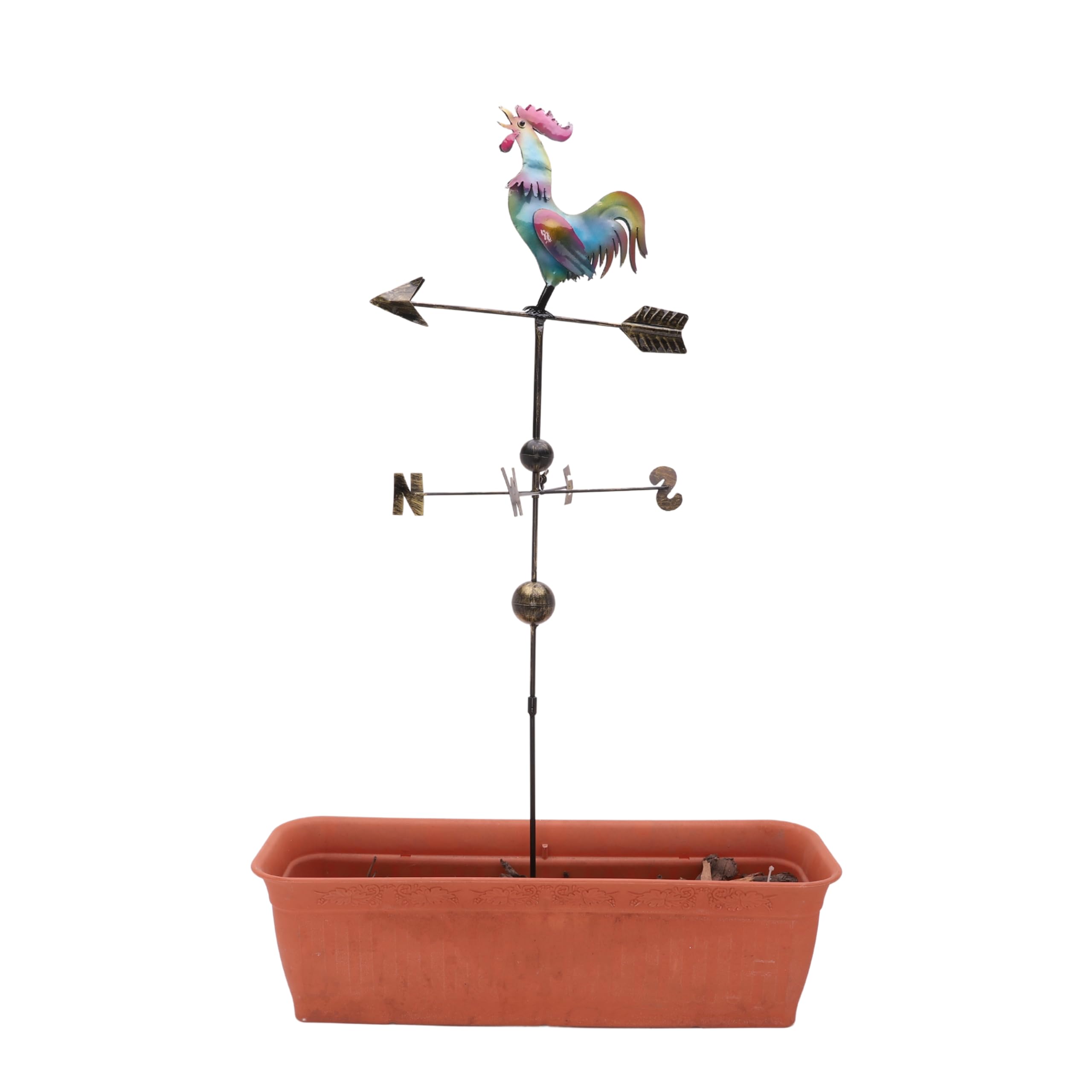Christmas Concepts® 1.2m (3.9ft) Metal Cockerel Weather Vane - Outdoor Garden Decorations