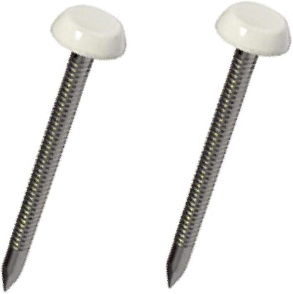 SmartHome White UPVC Poly Top Pins 30mm 6mm Head Ring Shank Stainless