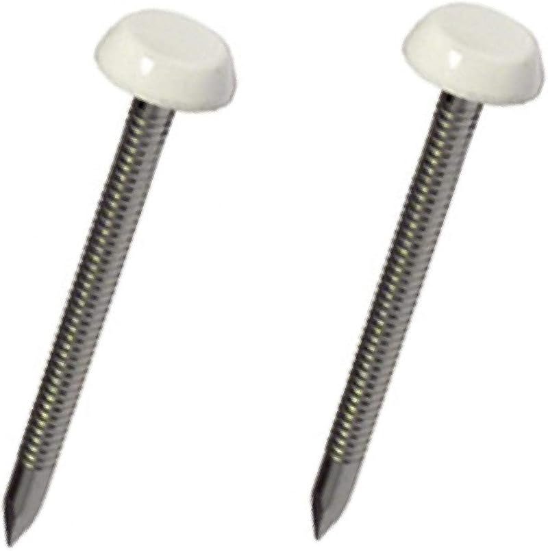 SmartHome White UPVC Poly Top Pins 30mm 6mm Head Ring Shank Stainless
