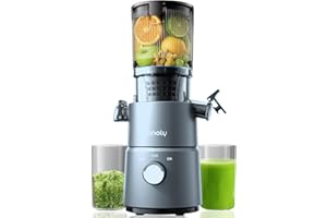 Canoly C03 Cold Press Juicer, 4.5" Wide Feed Chute Juicer Machine with 200W AC Motor, Fit Whole Vegetables & Fruits, 2-in-1 S