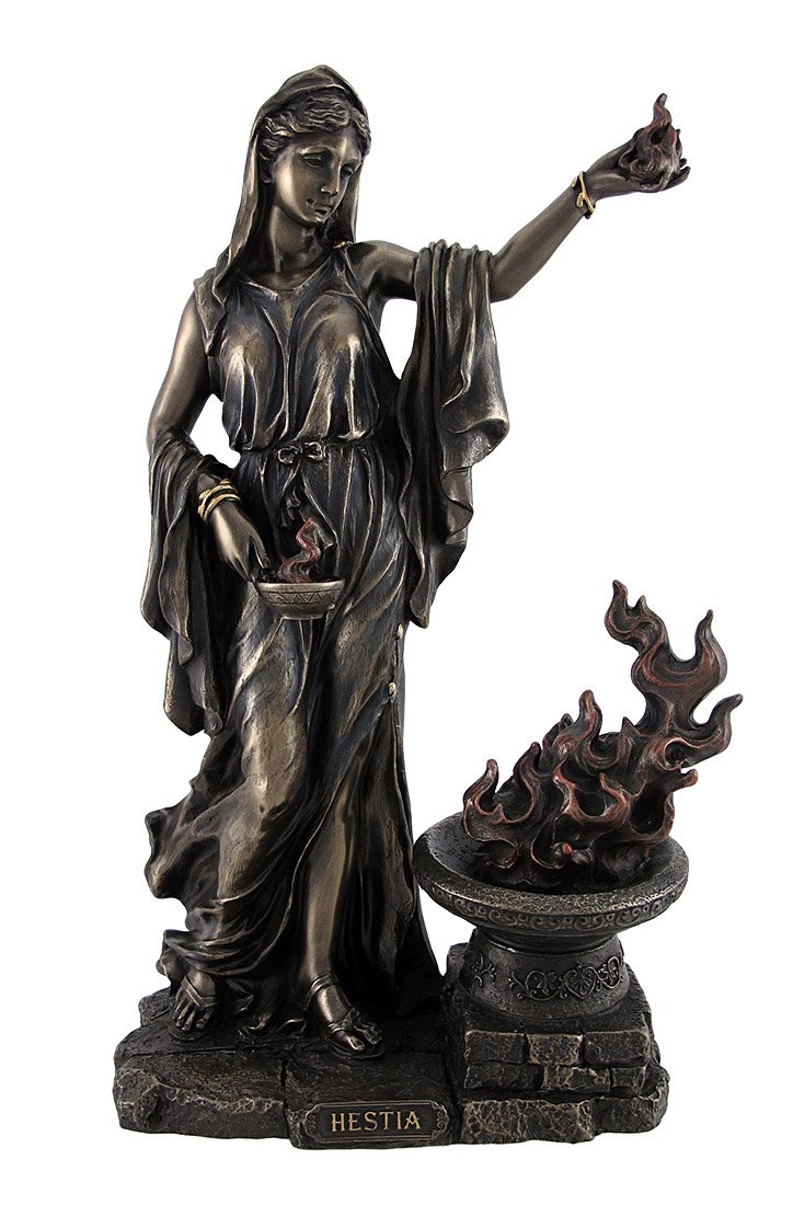 Veronese Design Greek Goddess Hestia Bronzed Statue Roman Vesta