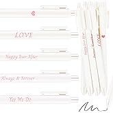 Ctosree 50 Pcs Bridal Shower Pens Wedding Pens for Guest Book Black Ink Retractable Ballpoint Pen for Bridal Shower Proposal Bachelor Slumber Party Women(Rose Gold Word,Elegant)
