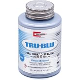 RectorSeal Tru-Blu 31631 Pipe Thread Sealant, Fast-Dry, PTFE Enriched, Plumbing, Designed for high Vibration environments and Thermal Expansion/Contraction, 1/4 Pint