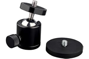 ULIBERMAGNET 24lb Magnetic Camera Mount with Mini Ball Head, Super Strong Rubber Coated Neodymium Magnet, 1/4''-20 Male Thread Stud for Security Camera