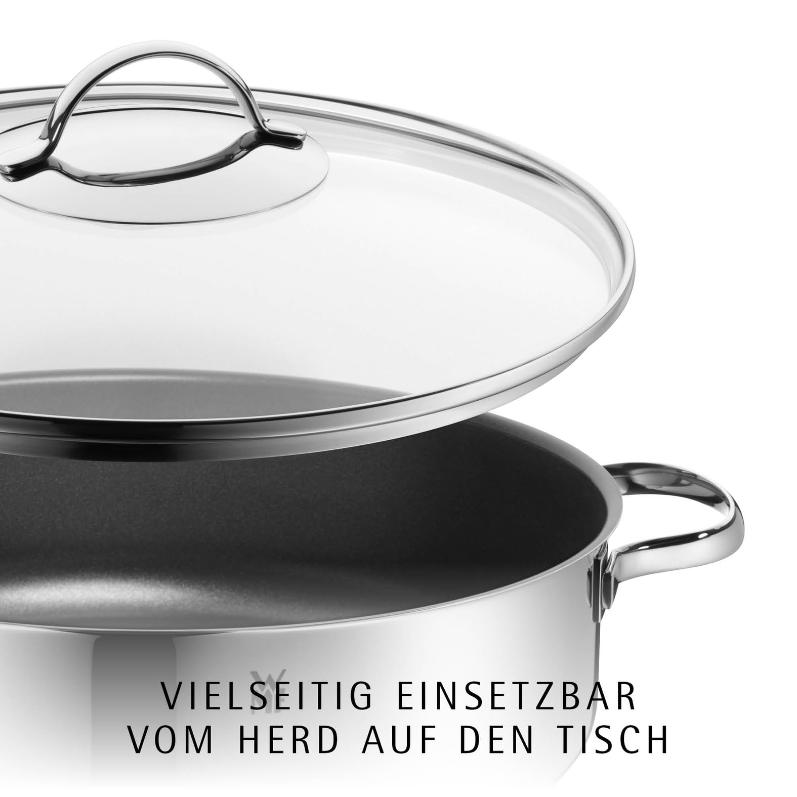 WMF Schmorpfanne 28 cm hoher Rand, Schmortopf mit Deckel 5l, Bräter Induktion, backofenfest, Antihaftbeschichtung, für alle Herdarten geeignet, tropffrei, Cromargan Edelstahl beschichtet 3