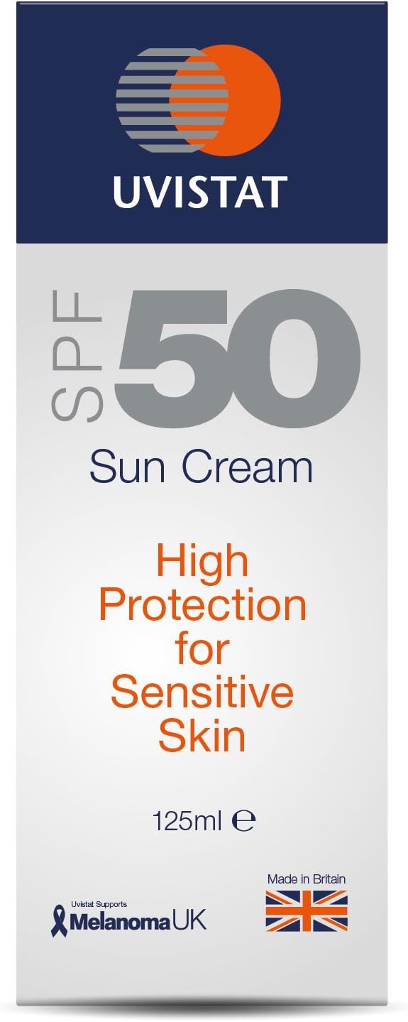 Uvistat Sun Cream SPF 50 (125ml), Fragrance-Free Moisturising for Sensitive Skin & All Skin Types, Factor 50 Suntan Lotion - Image 4
