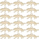 Beebeecraft 1 Box 30Pcs Tiger Charms 18K Gold Plated Matte Alloy Leopard Cheetah Charms for DIY Necklace Bracelets Jewelry Making