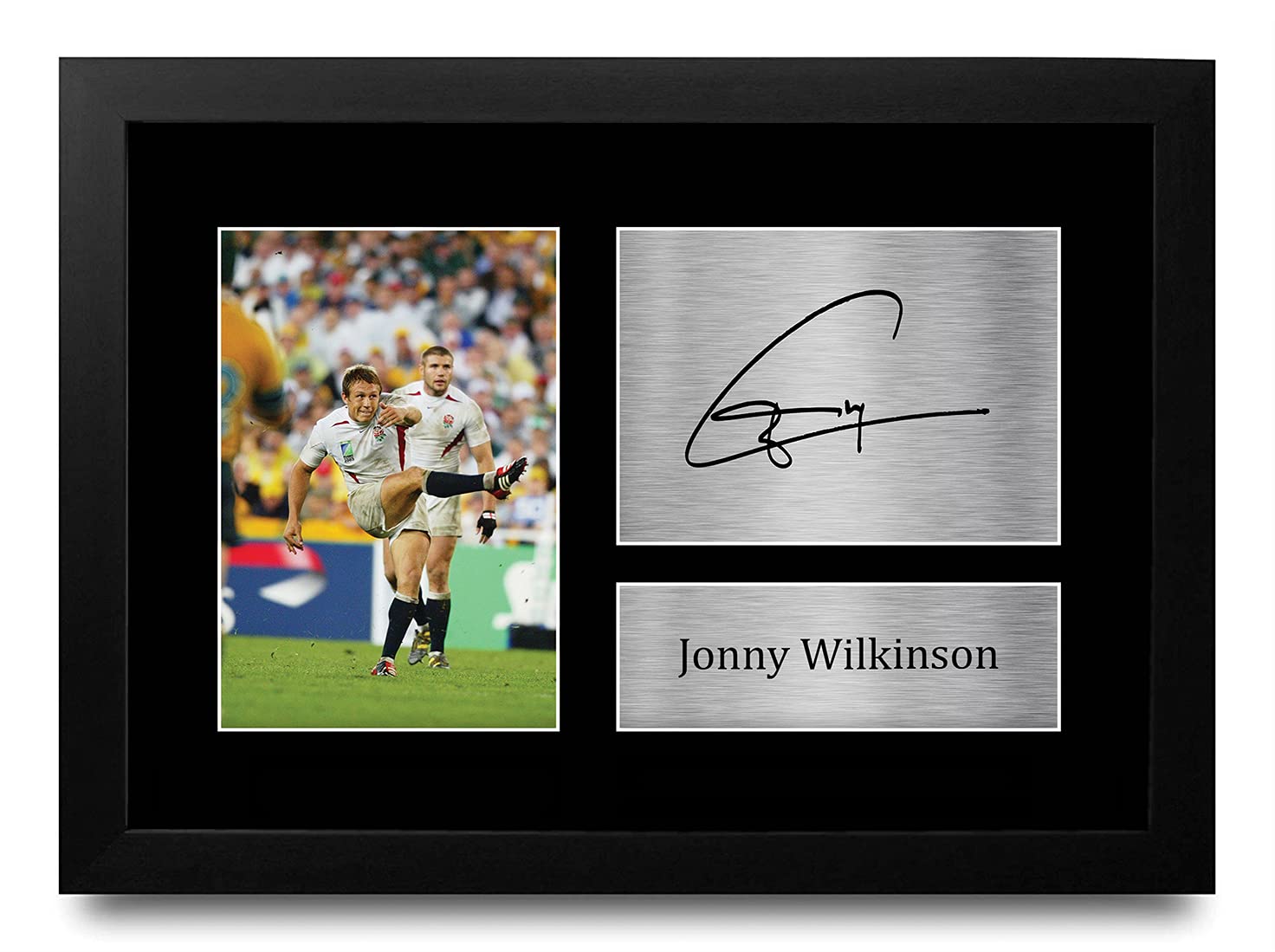 HWC Trading FR Jonny Wilkinson England Gifts Printed Signed Autograph Picture for Rugby Union Fans - A4 Framed