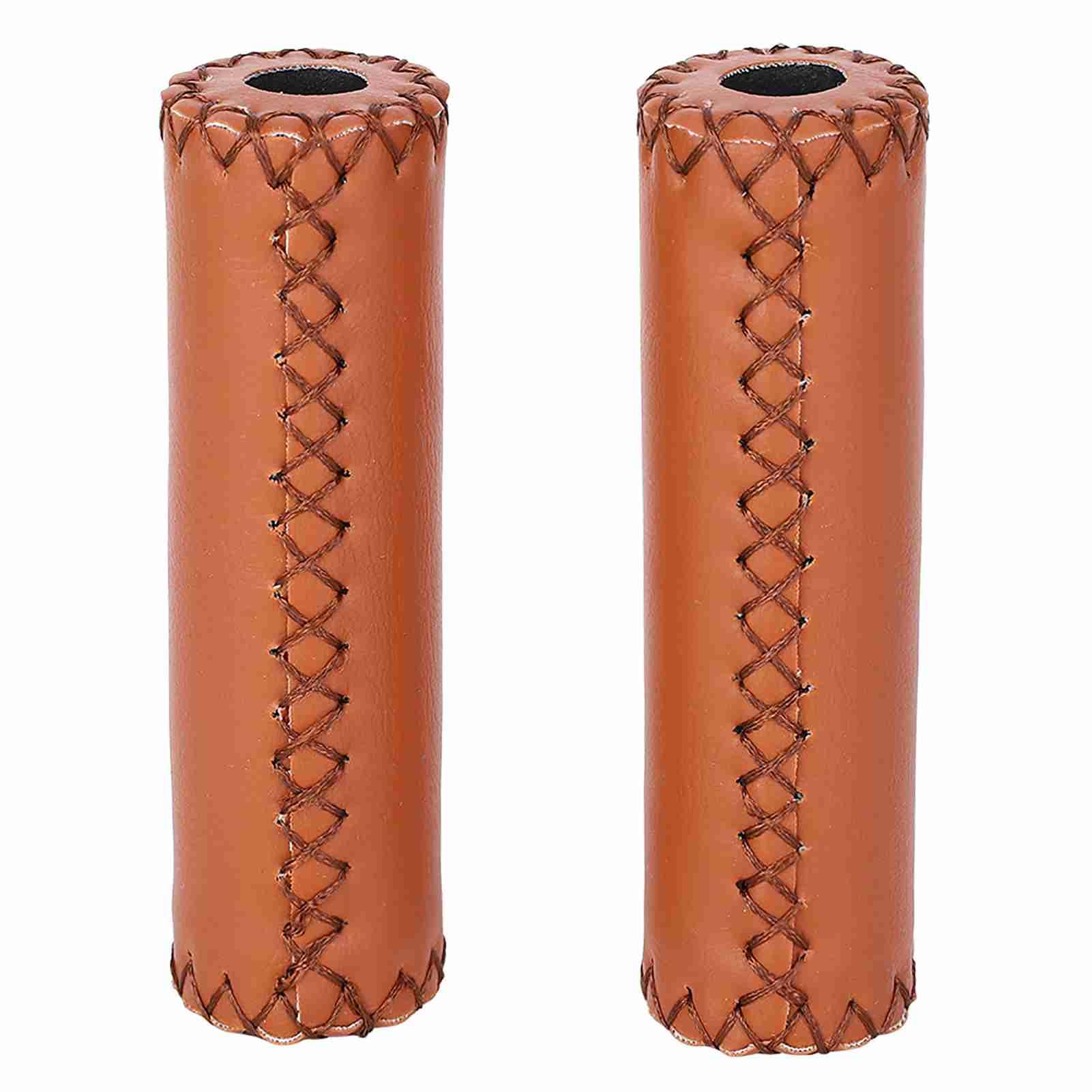 RiToEasysports 1 Pair Bike Handlebar Grips Non-slip Retro Artificial Leather Bicycle Grips Bike Handle Cover Grips(brown) Bicycles And Spare Parts Bicycles And Accessories Bicycle and Spare Parts Ride