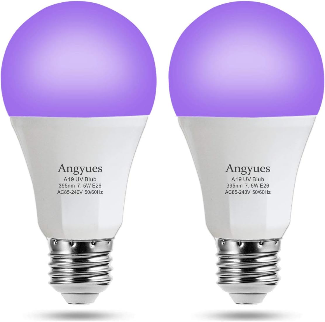 UV LED Bulb 7.5W A19 Black Bulb 120V 60W Equivalent UVA Grade 395nm for