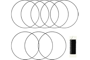 MJRASG 8 Pack Floral Hoop 10 Inches Metal Rings for Crafts Macrame Rings Hoop Wreath Dream Catcher Rings DIY Wreath Candle Rings Wreaths Craft Hoops, Black