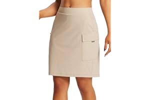 baleaf Women's Skorts Skirts Hiking Cargo Skorts Pockets 19" Knee Length Long Athletic Quick Dry Skirts UPF 50