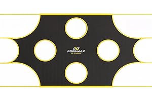 PodiuMax Soccer Goal Target Net with 10 Scoring Zones, 16x7 FT Adjustable Soccer Training Aide, Practice Shooting and Passing Accuracy, Portable Football Accessories