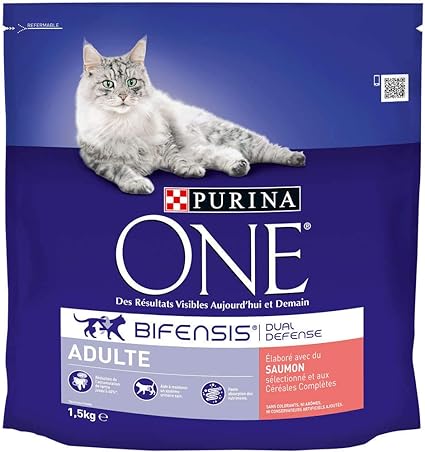 One Chat Adulte Saumon Et Cereales Completes 1 5kg Lot De 6 Amazon Fr Animalerie