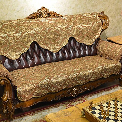 KFHIWUEHPJHD European-Style Jacquard Sofa slipcovers,Four Seasons Universal Sofa Cushions for Leather Sofa Non-Slip Furniture Protector for 1 2 3 4 Cushions Sofa-B 90x180cm(35x71inch)