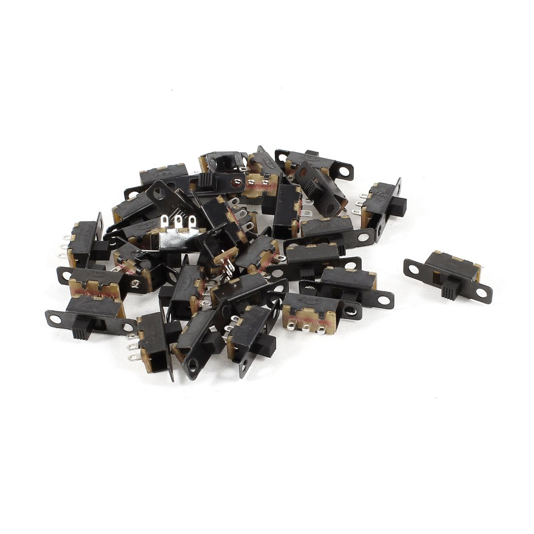 Sourcingmap 30 Pcs 3Pin ON/ON SPDT Mini Panel Slide Switch SS12F1-G3 DC 50V 1A