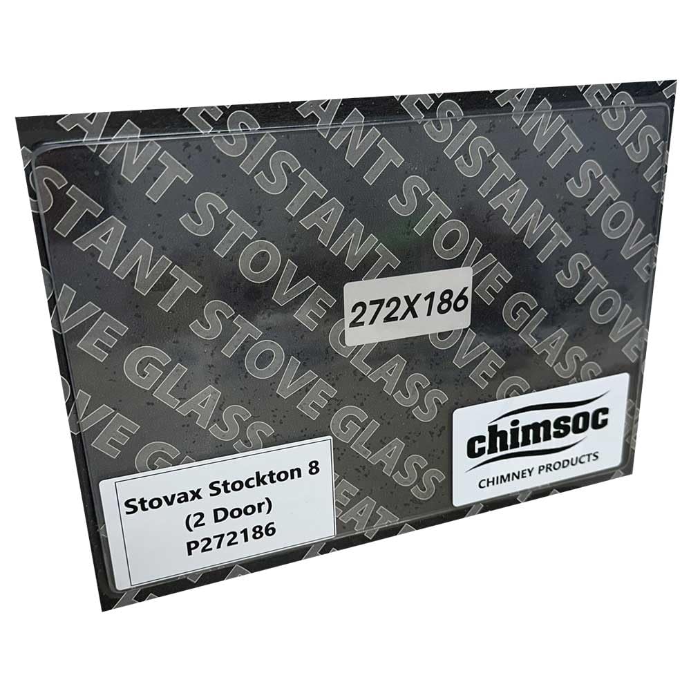 Chimsoc Replacement Stove Glass - Stovax Stockton 8 (2 Door Model) (272mm x 186mm Rectangular)