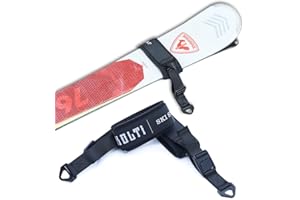 KOLTI Ski Fastener Straps - Durable Hook & Loop Ski Strap Carrier Pair, Securely Transport Your Skis - Ski Accessories Great for Carrying Ski Gear - Men, Women & Kids