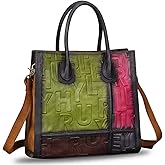 Genuine Leather Purses and Handbags for Women Vintage Real Leather Tote Bag Shoulder Bag Top Handle Satchel Purse