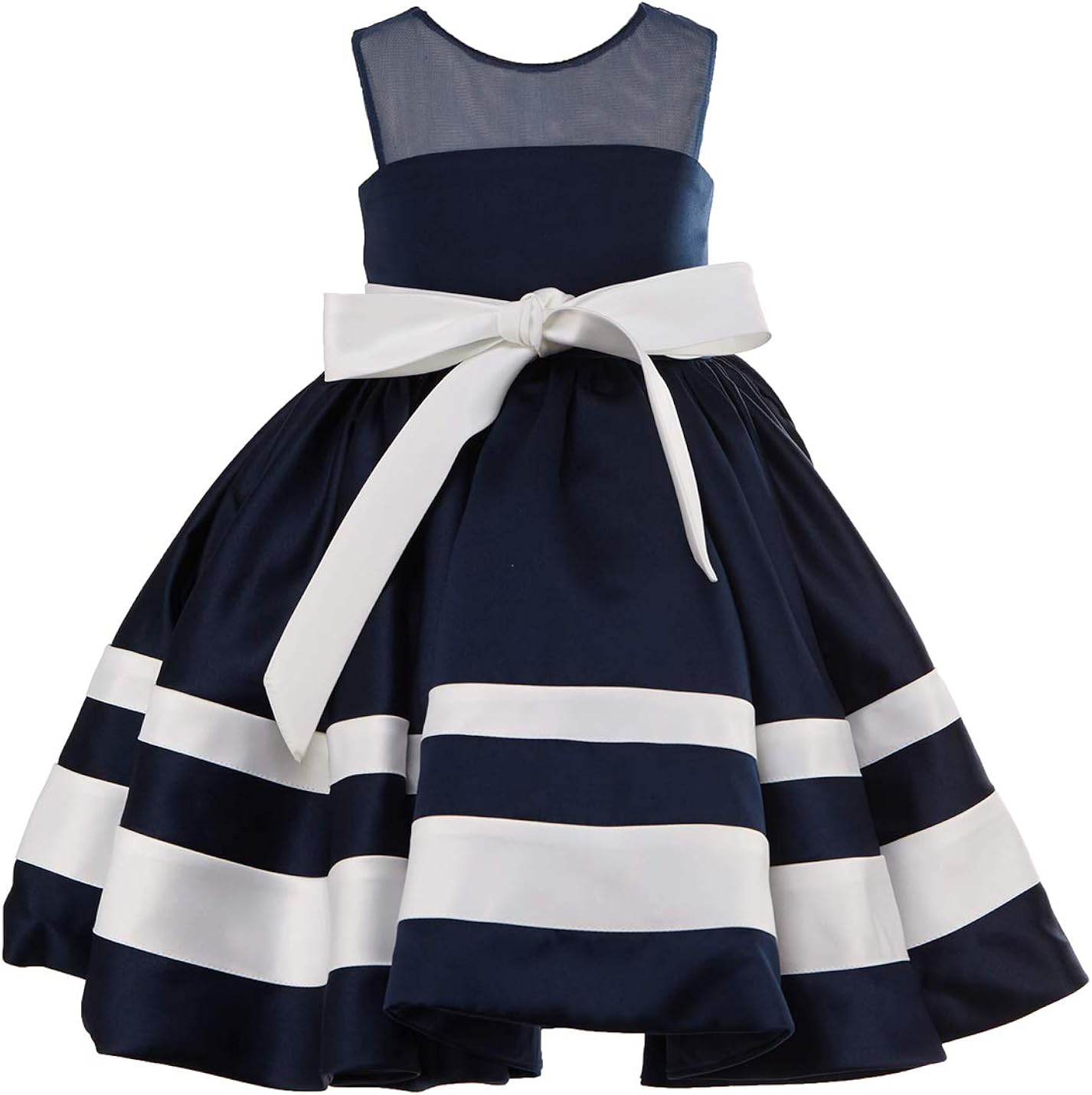 striped flower girl dress