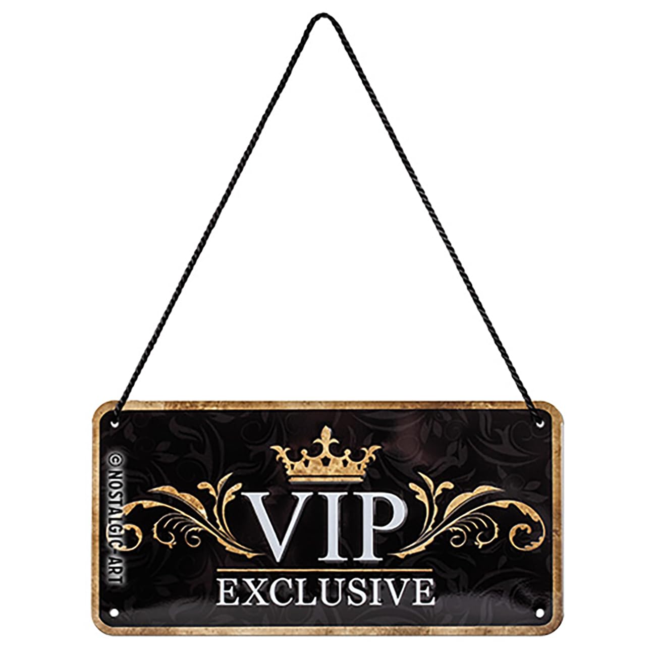 Nostalgic-Art Retro Hanging Sign VIP Idea for special pesonalities, Metal Plaque, Vintage design for decoration, 10 x 20 cm
