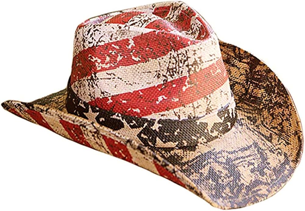 American Flag Distressed Cowboy Hat 