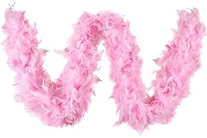 Daieeparty Feathers Boa 2 Yard 18 Colors Turkey Chandelle Feather Boas for Party Halloween Costume Decoration