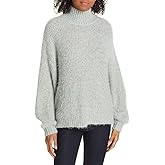 Joie Women’s Markita Funnel Neck Alpaca Wool Blend Fuzzy Blue Sweater (Medium)