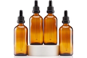 Yizhao 4oz Amber Dropper Bottle, 50ml Glass Tincture Bottle with [Glass Eye Dropper], for Essential Oils,Travel, Aromatherapy