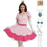 KaKaxi Halloween Costume Evening Dresses with Waist Belts Gloves Hats Golden Crown Leggings Earrings for Women