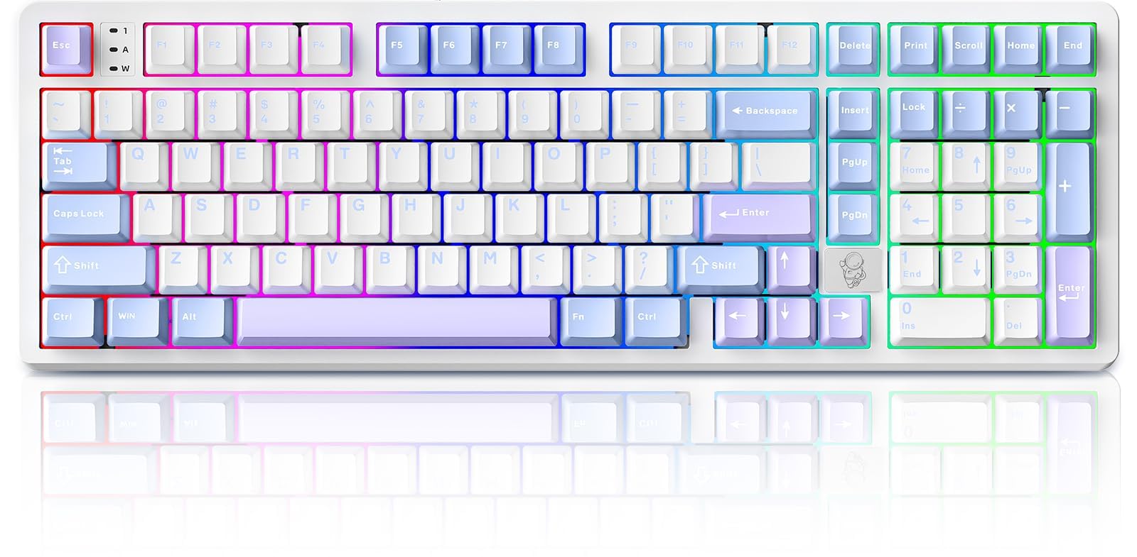 Photo 1 of LEOBOG HI98 Mechanical Keyboard, Wired Creamy Gaming Keyboard with Ergonomic Gasket Structure, Hot-Swap Custom RGB Keyboards for Win/Mac/Android/Gamer - Purple, Star Vector Switch