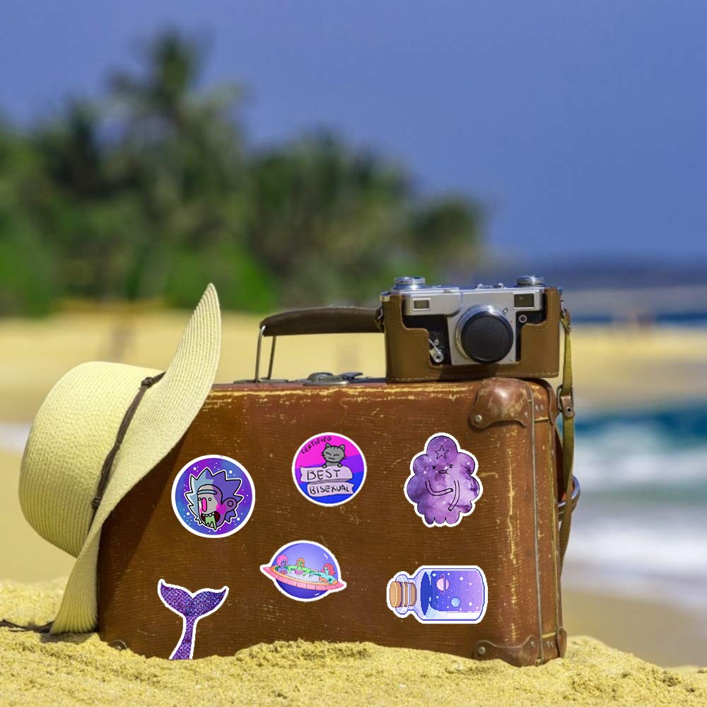 Cute VSCO Stickers 50 Pack Lovely Laptop Stickers Purple Skateboard Decal Sticker, Water Bottles Phone Travel Case Trendy Waterproof Stickers for Teen Girls Adults