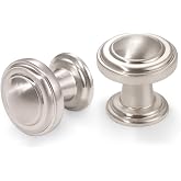 Amasideca 10 Pack Brushed Satin Nickel Kitchen Cabinet Knobs Round Zinc Alloy Cabinet Knobs Silver Drawer Knobs Kitchen Hardware Solid Cupboard Knobs Drawer Knobs