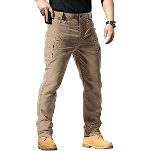 Tactical Pants for Men Ripstop Waterproof Cargo Work Pants | Stretch Flexible Relaxed Fit Waterproof Breathable Ripstop Tacti