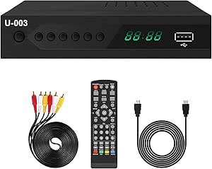 Analog to Digital Converter Box - UBISHENG Set Top Box/TV Converter Box/ATSC Tuner for 1080P HDTV with HDMI Cable, TV Tuner Function, Time Shift, EPG, TV Recording&amp;Playback, USB Media Player, Timer
