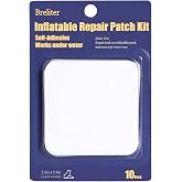 Breliter Inflatable Patch Repair Kit - Waterproof TPU Pool Repair Tape, Heavy Duty Repair Patch for Air Mattress, Bounce House, Inflatable Toys, Tent, Swimming Ring - 10 Packs of 2.5in x 2.5in, Square