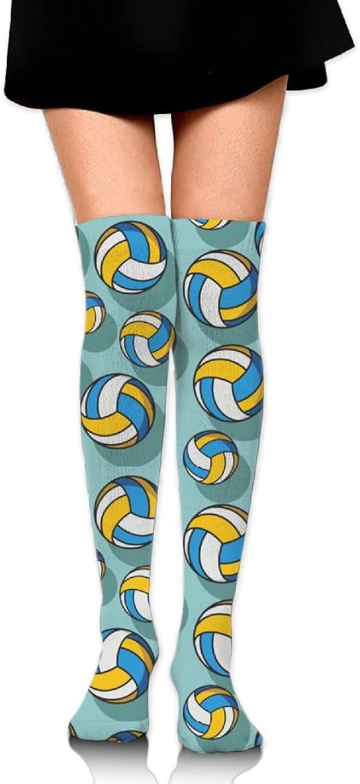 Sumer Sports Volleyball Pattern Girls Casual Socks Over The