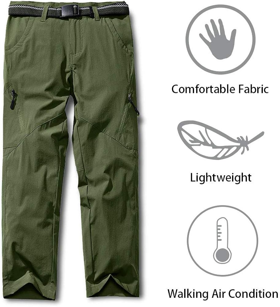 Asfixiado Kids' Cargo Pants, Boy's Casual Outdoor Quick Dry Waterproof Hiking ClimbingTrousers: Clothing