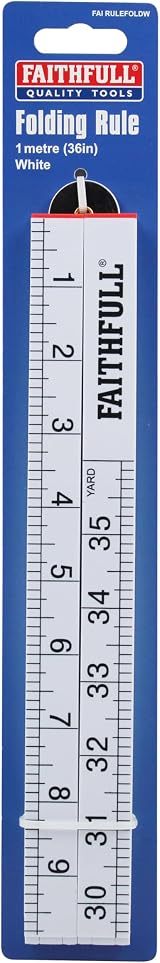 Faithfull Folding Rule 1 Metre White ABS Plastic with Metric Imperial view 7