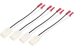 ACROPIX Speaker Wire Car Harness Adapter Connector Fit for Jeep Wrangler Plastic - Pack of 4 Black White