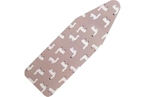LCLW Ironing Board Cover and Pad 15 x 48,3 Pairs of Hook and Loop Fastener Straps,Elastic Edges,Cotton Iron Board Cover with Scorch Resistant Thick Padding