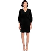 Donna Morgan Womens Long Sleeve V-Neck Dress